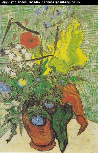 Vincent Van Gogh Wild flowers and thistles in a vase